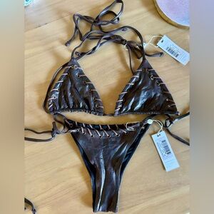 NWT Frankie's Bikinis leather set